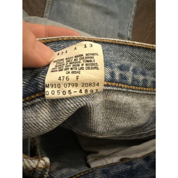 Vintage Worn Levi’s 505 Jeans 36x30 '99 Red Tab Y2K Straight Fit Fade Distressed - Picture 7 of 9